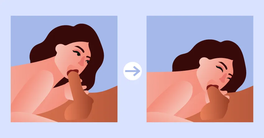 Скользите ртом вниз по пенису